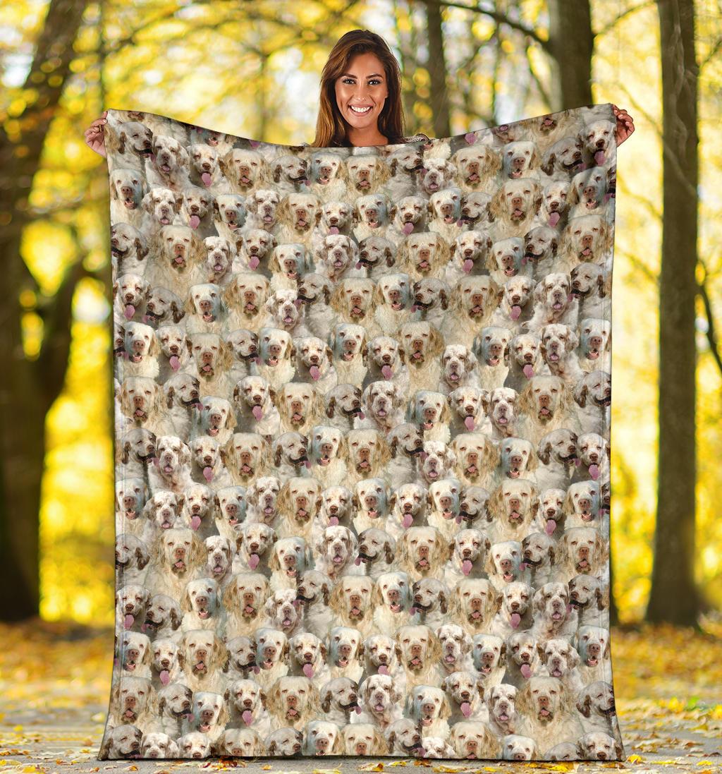 Clumber Spaniel Full Face Blanket