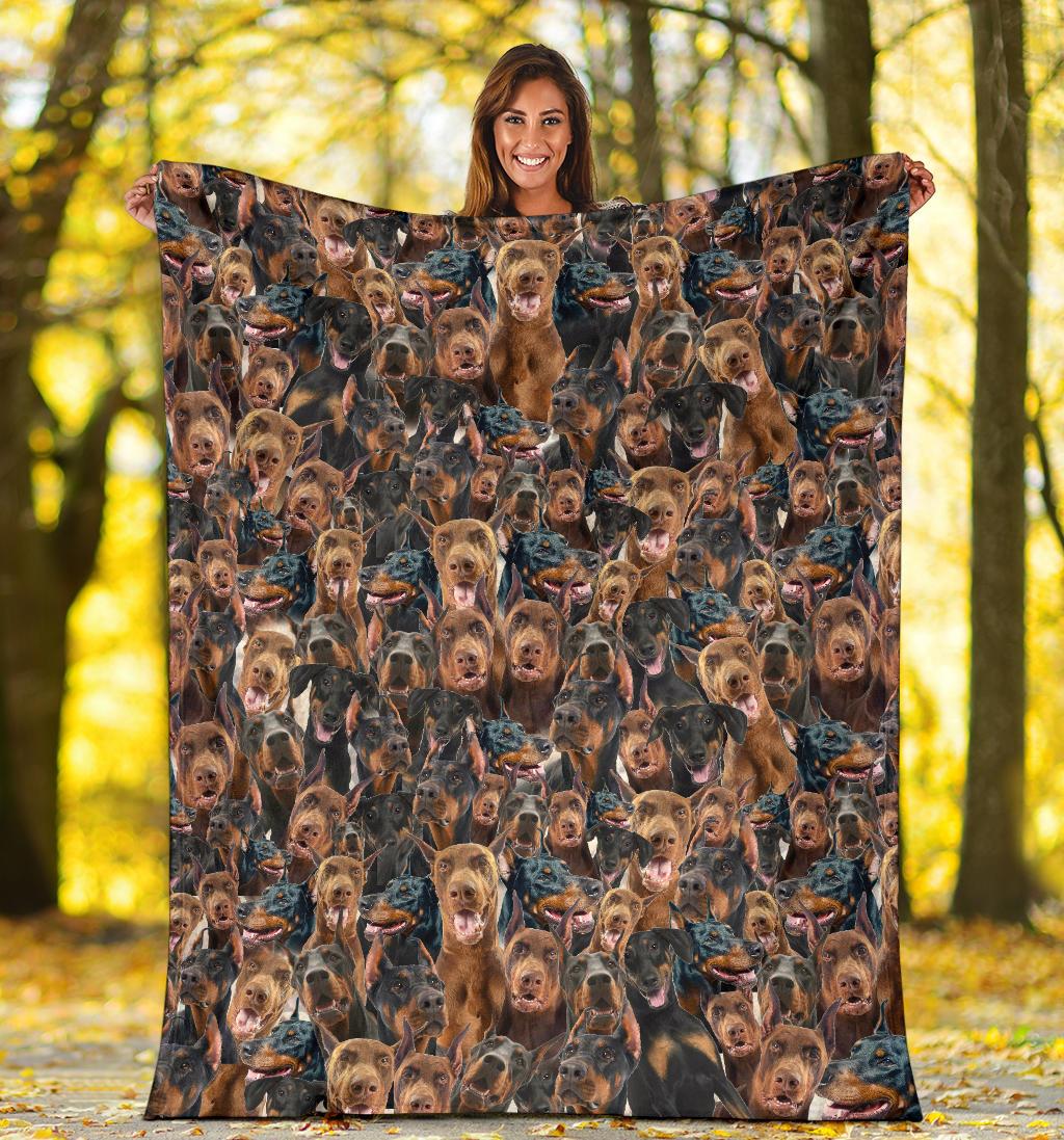 Doberman Pinscher Full Face Blanket