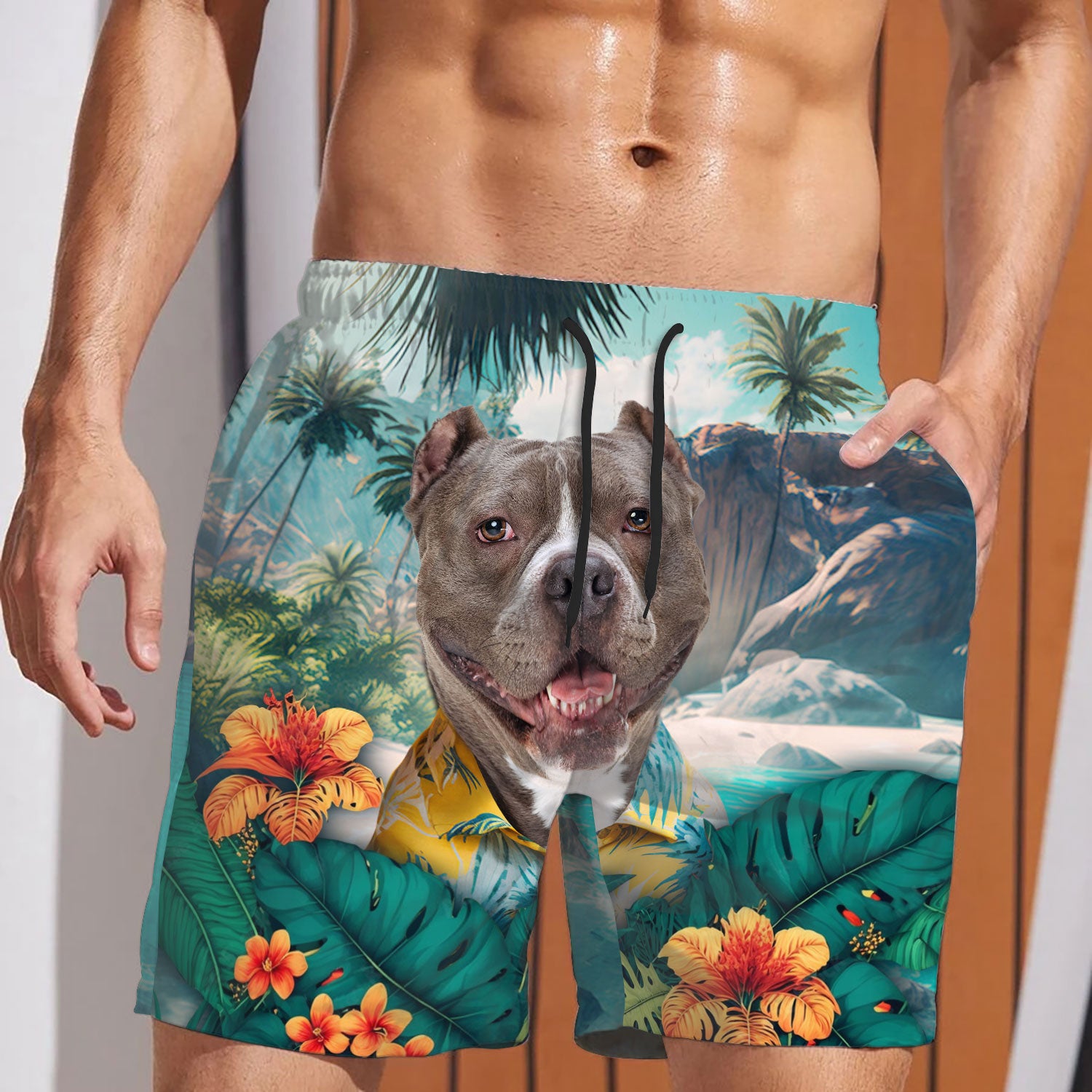 American Bully - 3D Men's Beach Short