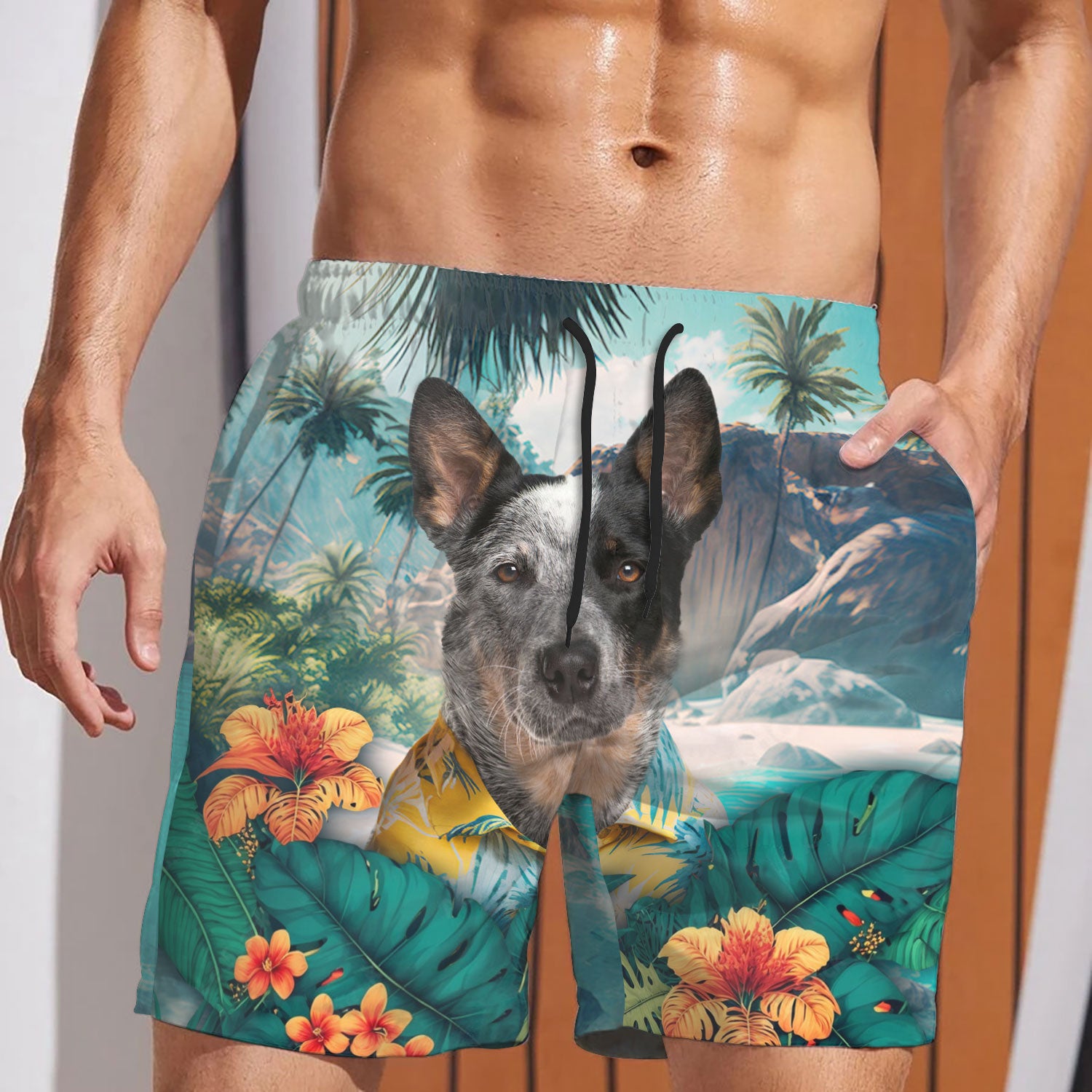 Australian Cattle - 3D Men's Beach Short