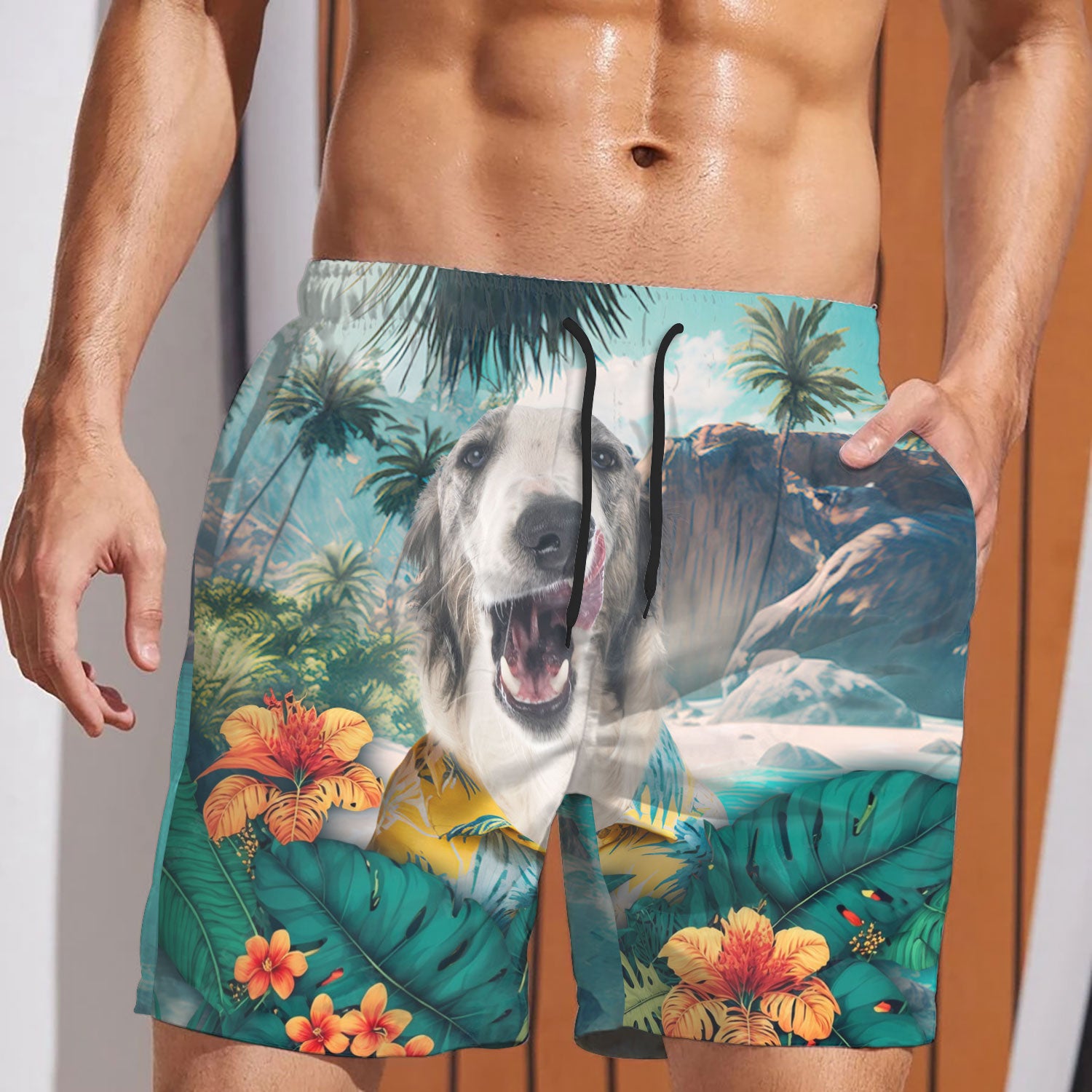 Borzoi - 3D Men's Beach Short