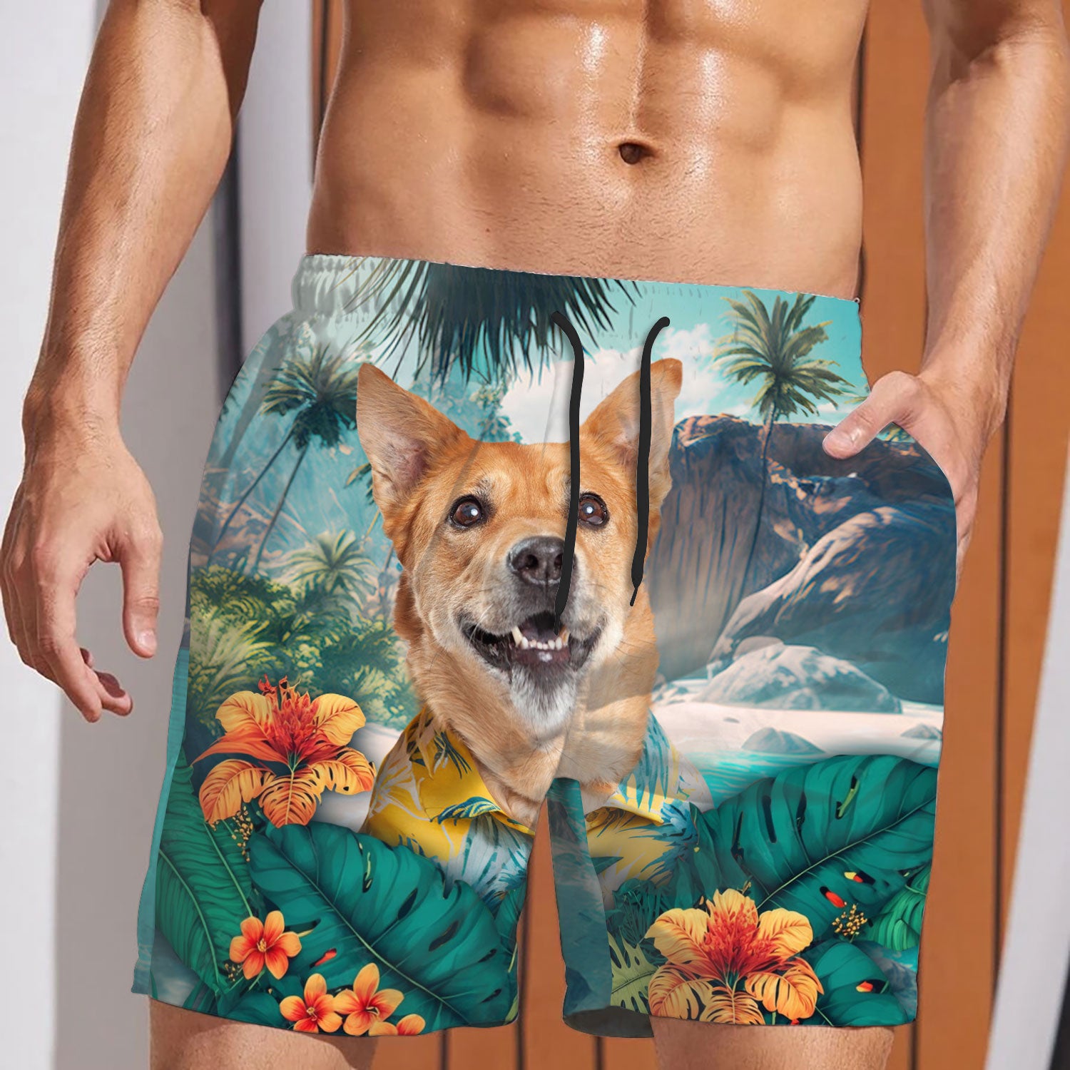 Carolina Dog - 3D Men's Beach Short