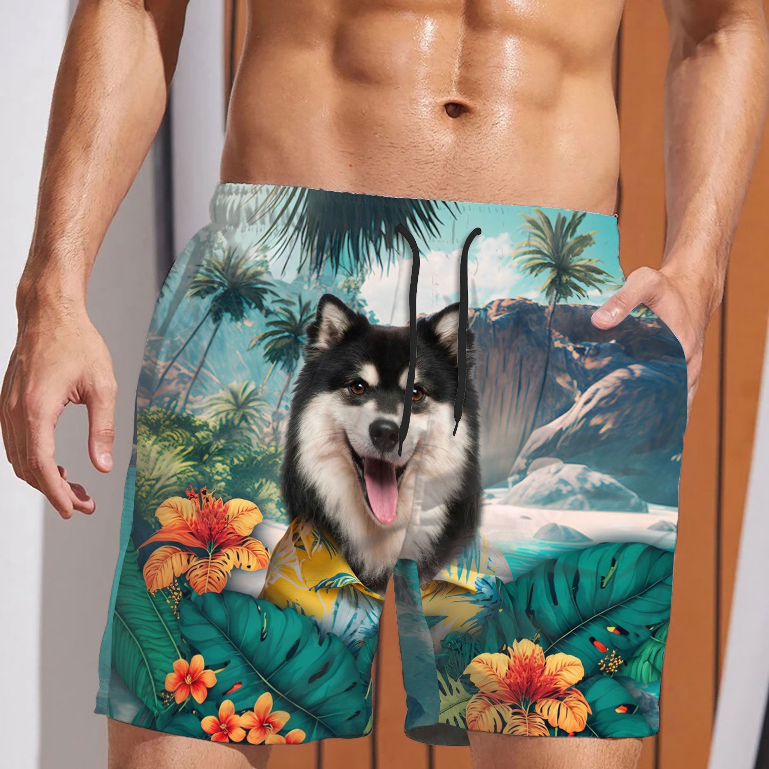 Finnish Lapphund - 3D Men's Beach Short