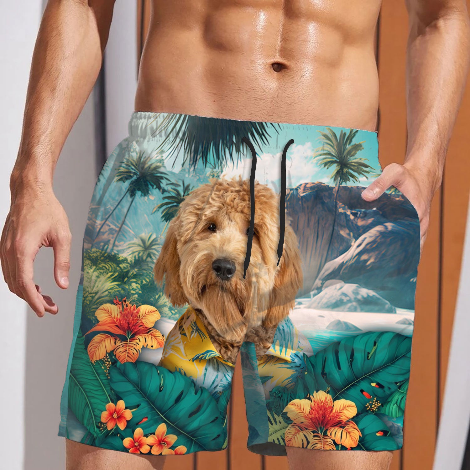 Goldendoodle - 3D Men's Beach Short