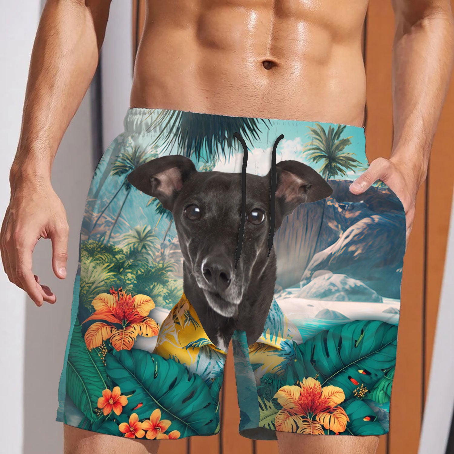 Greyhound - 3D Men's Beach Short
