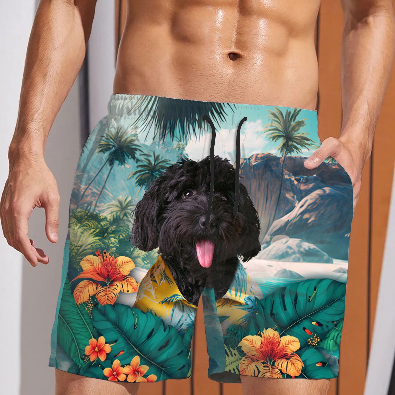 Labradoodle - 3D Men's Beach Short