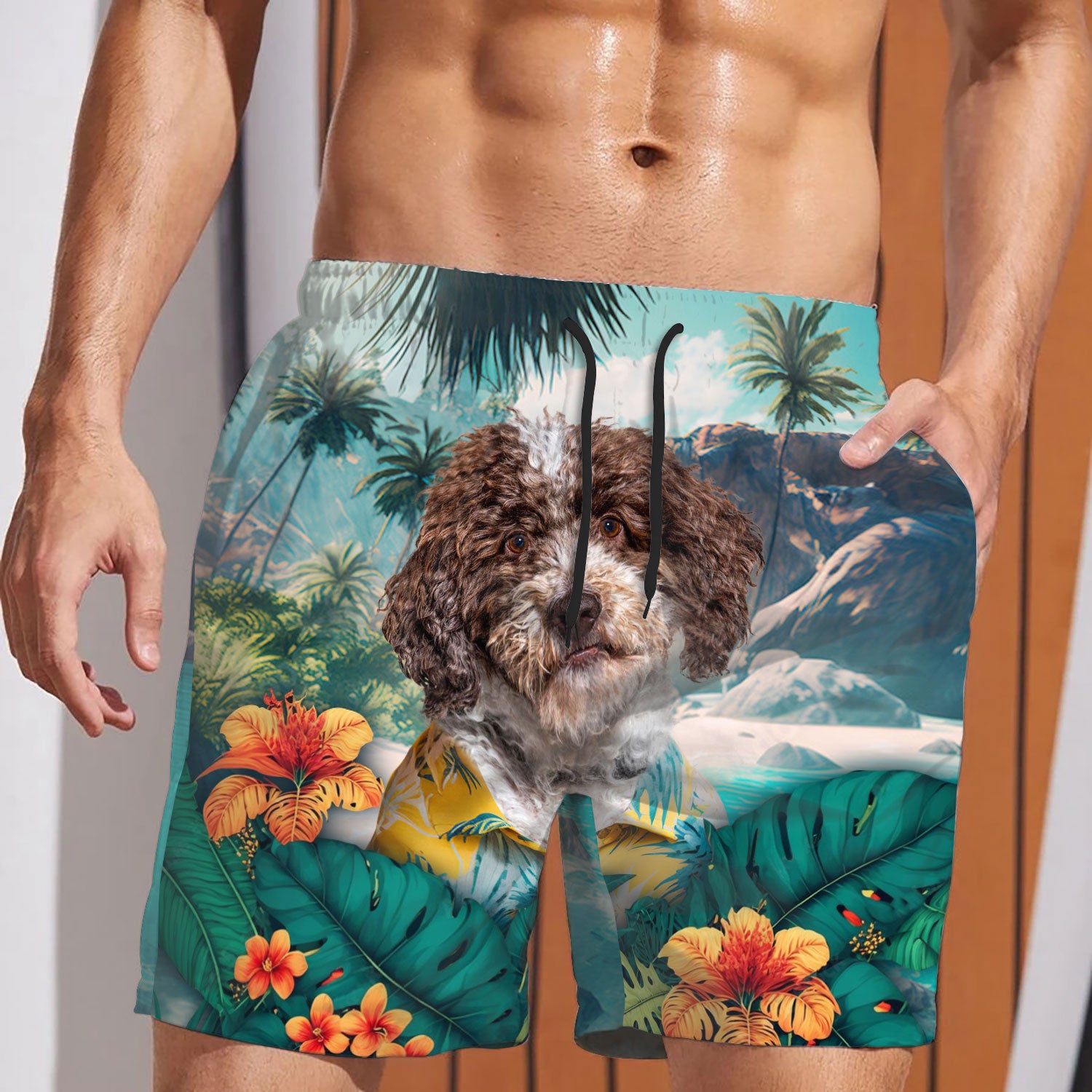 Lagotto Romagnolo - 3D Men's Beach Short