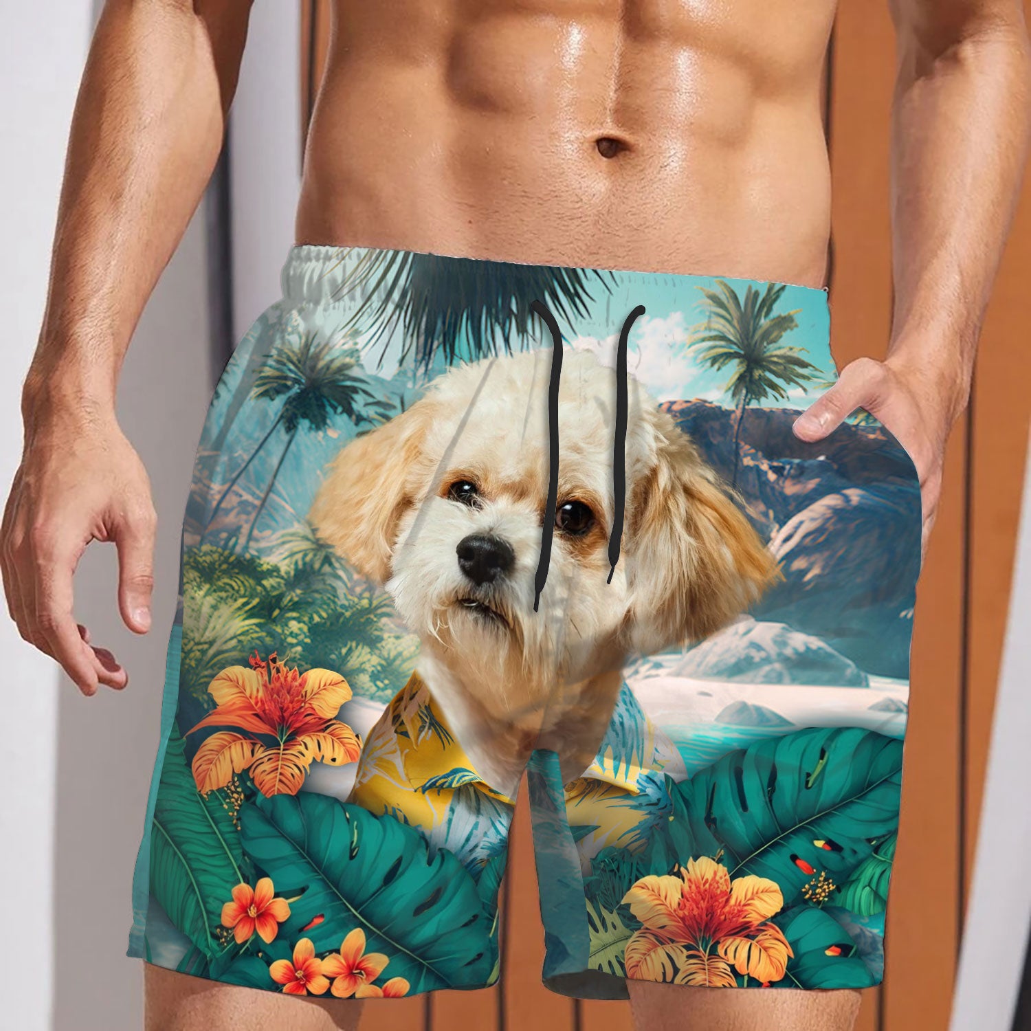 Maltipoo - 3D Men's Beach Short