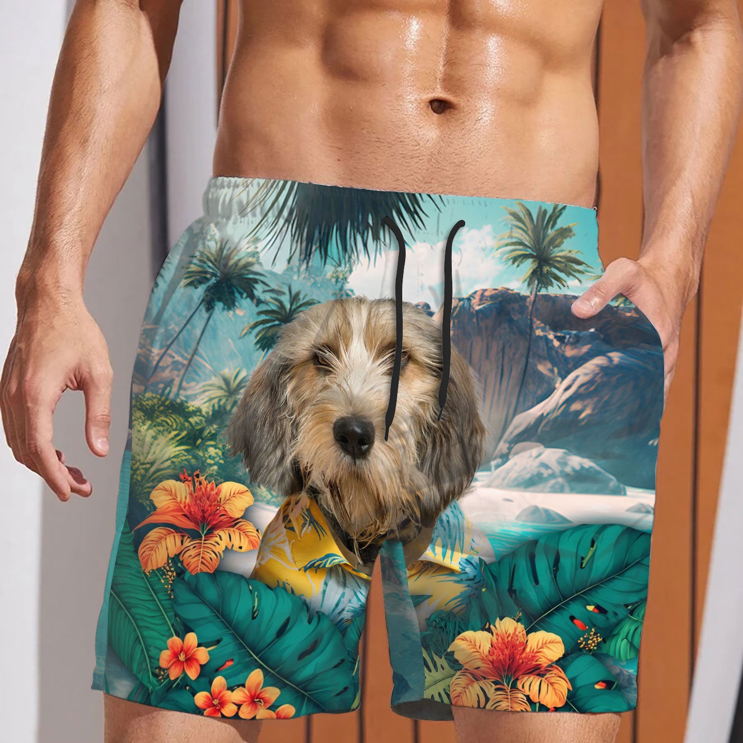 Petit Basset Griffon Vendeen - 3D Men's Beach Short
