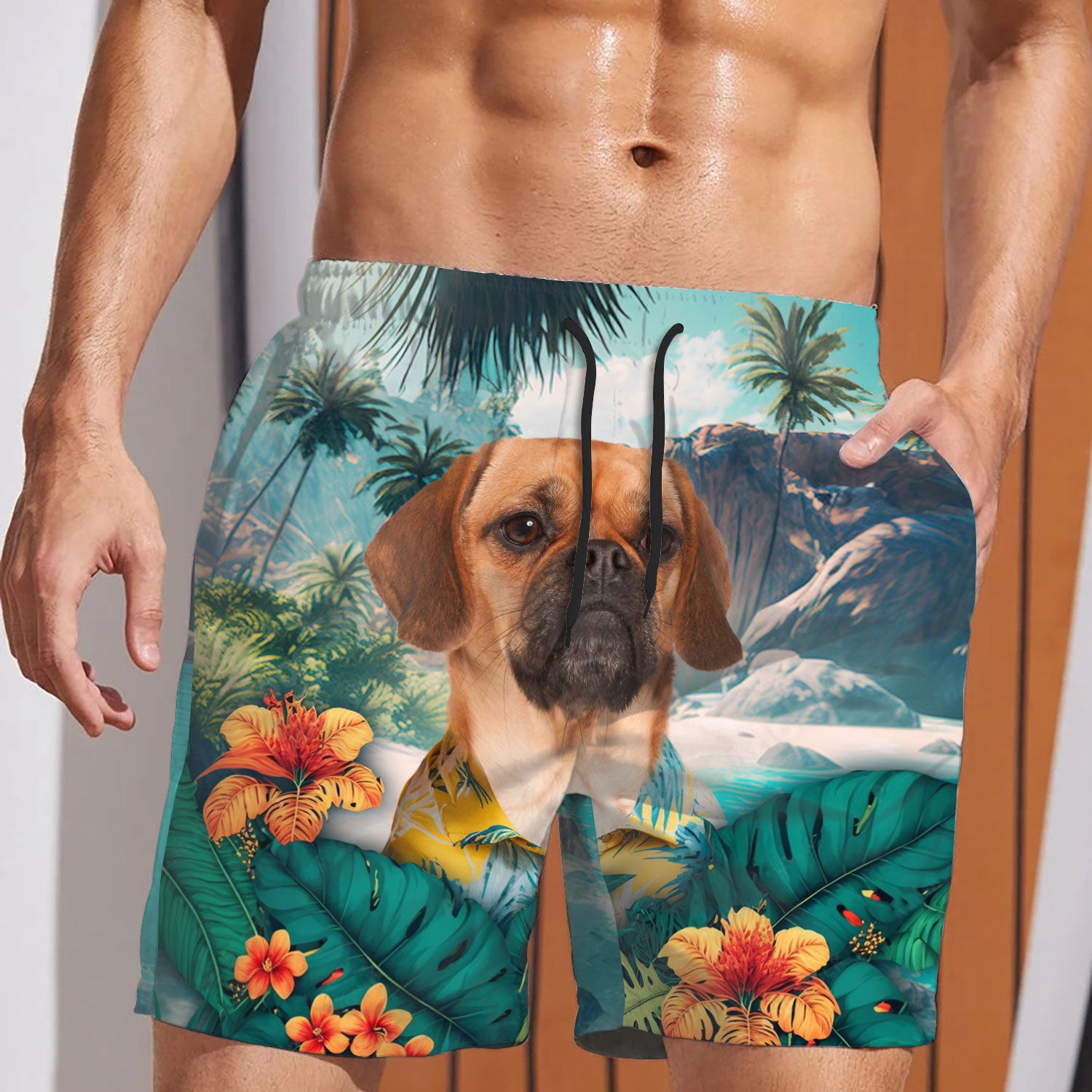 Puggle - 3D Men's Beach Short