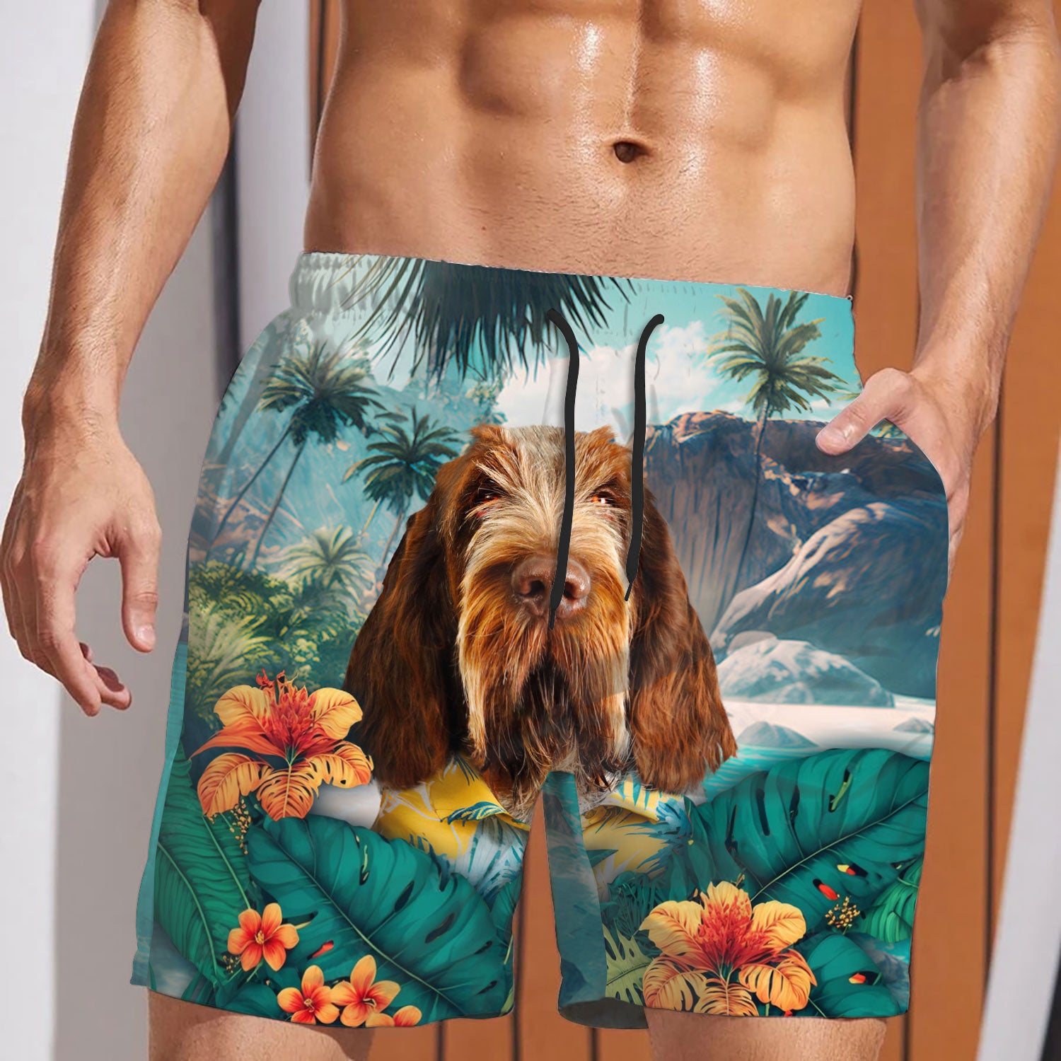 Spinone Italiano - 3D Men's Beach Short