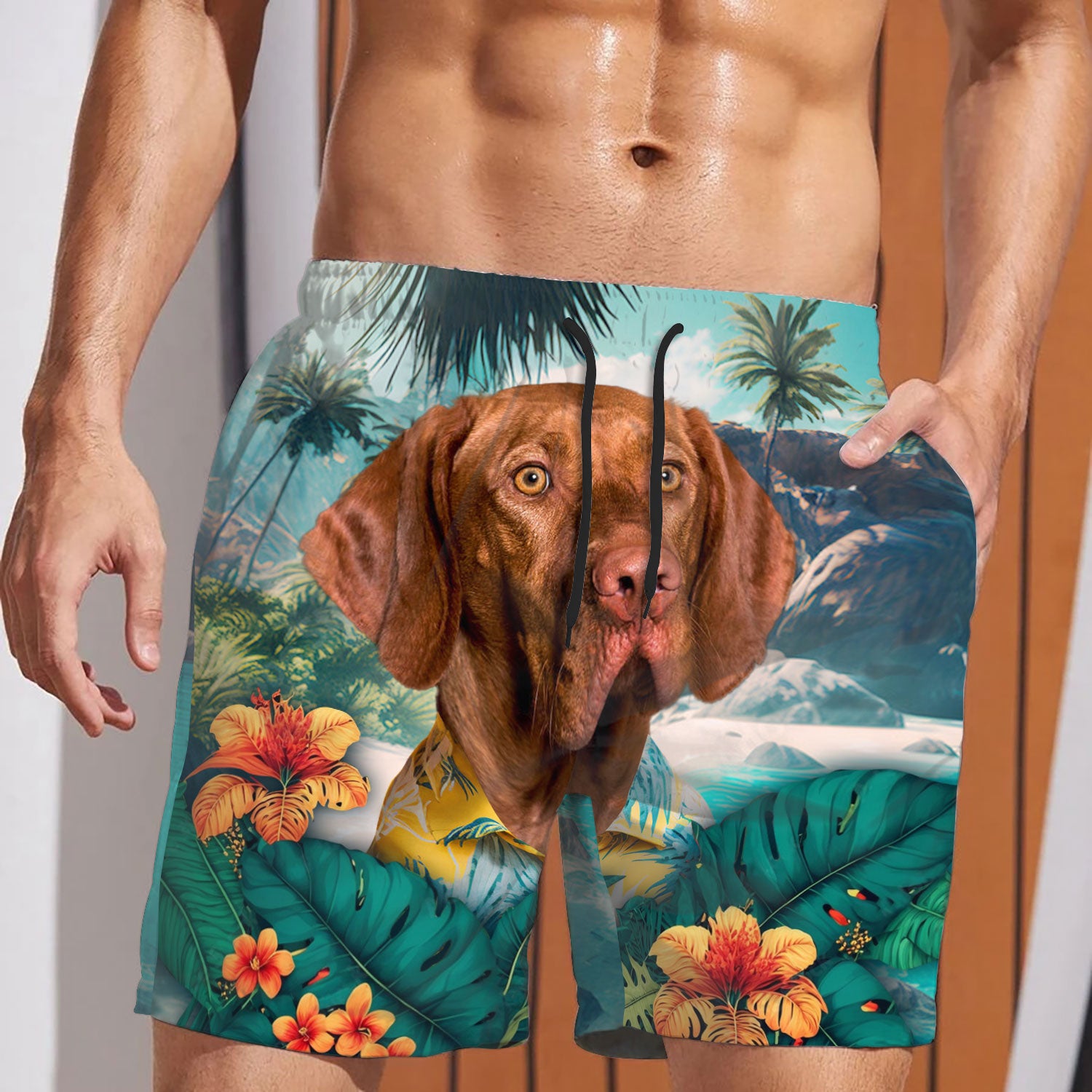 Vizsla - 3D Men's Beach Short