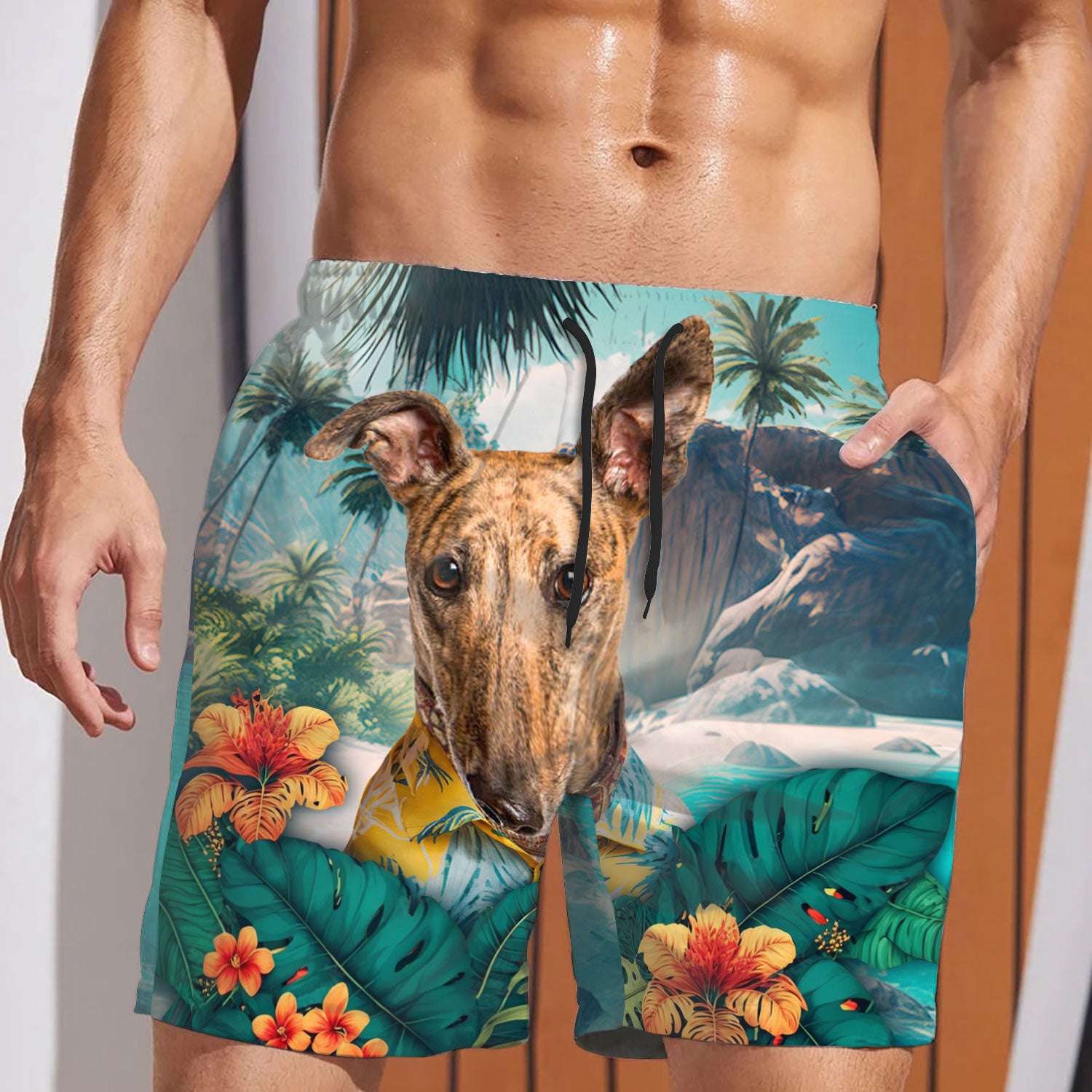 Whippet - 3D Men's Beach Short