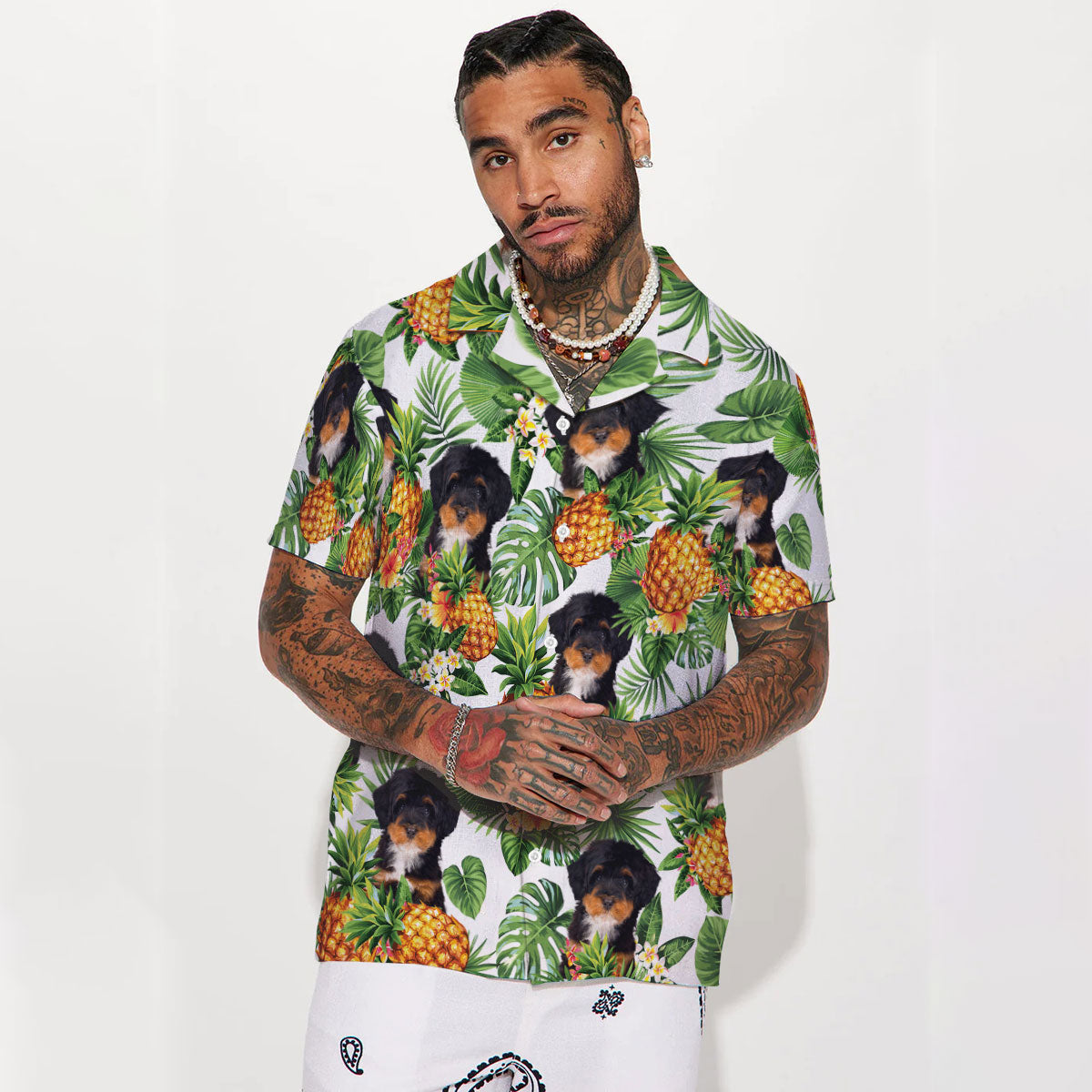 Bernedoodle - Tropical Pattern Hawaiian Shirt