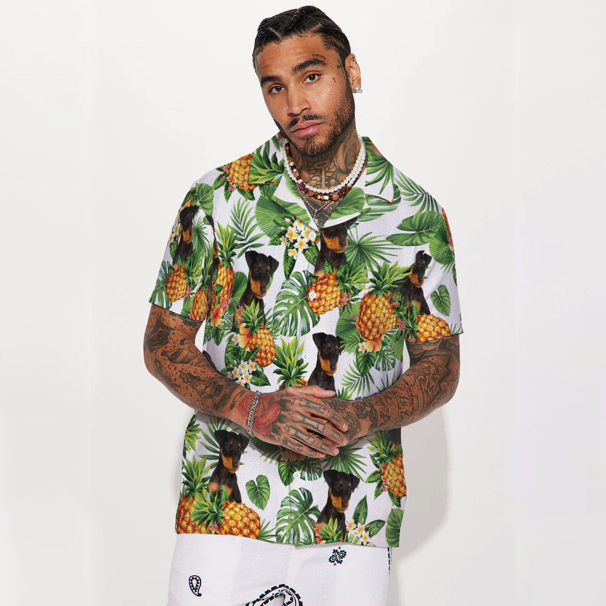 Jagdterrier - Tropical Pattern Hawaiian Shirt