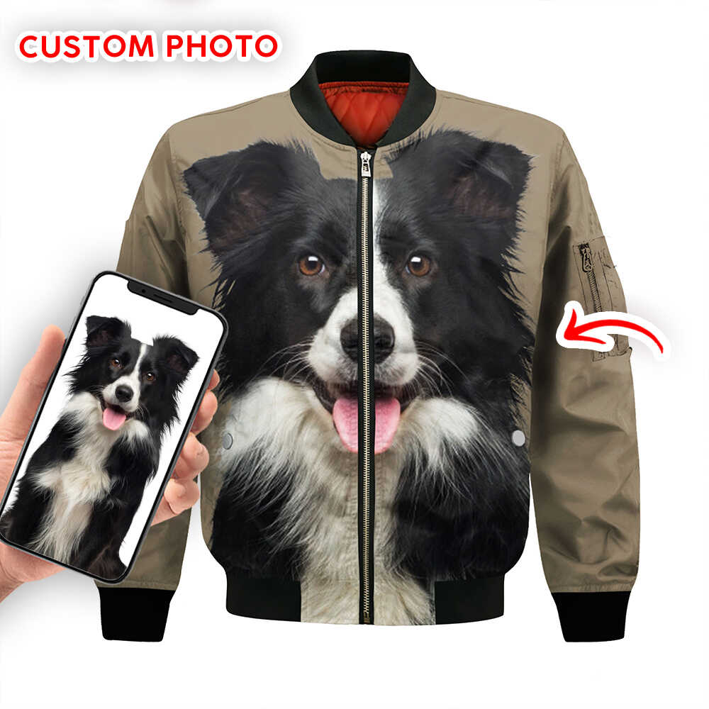 A. Custom Photo - Unisex 3D Graphic Bomber Jacket